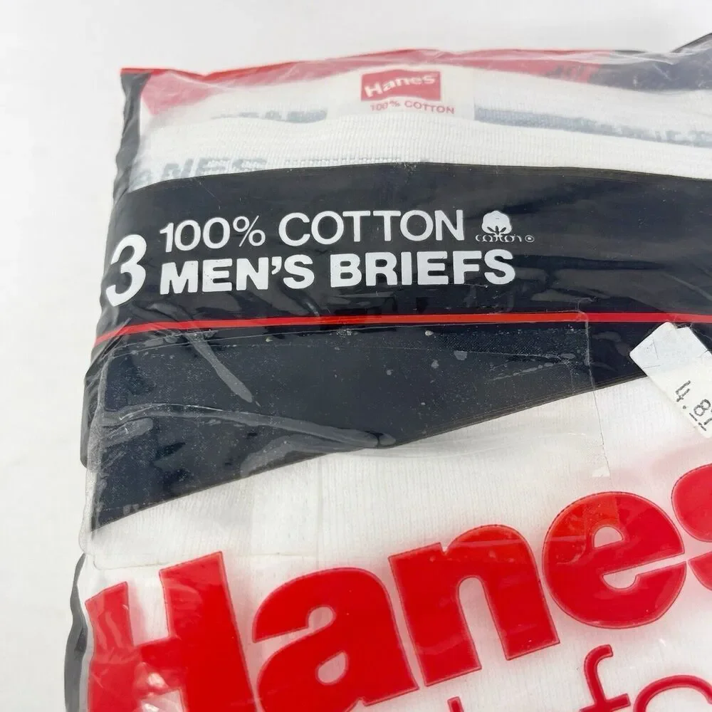 NOS 1987 Hanes 3-pack Men’s‎ Briefs underwear Size 40 Made In USA 3 Pack